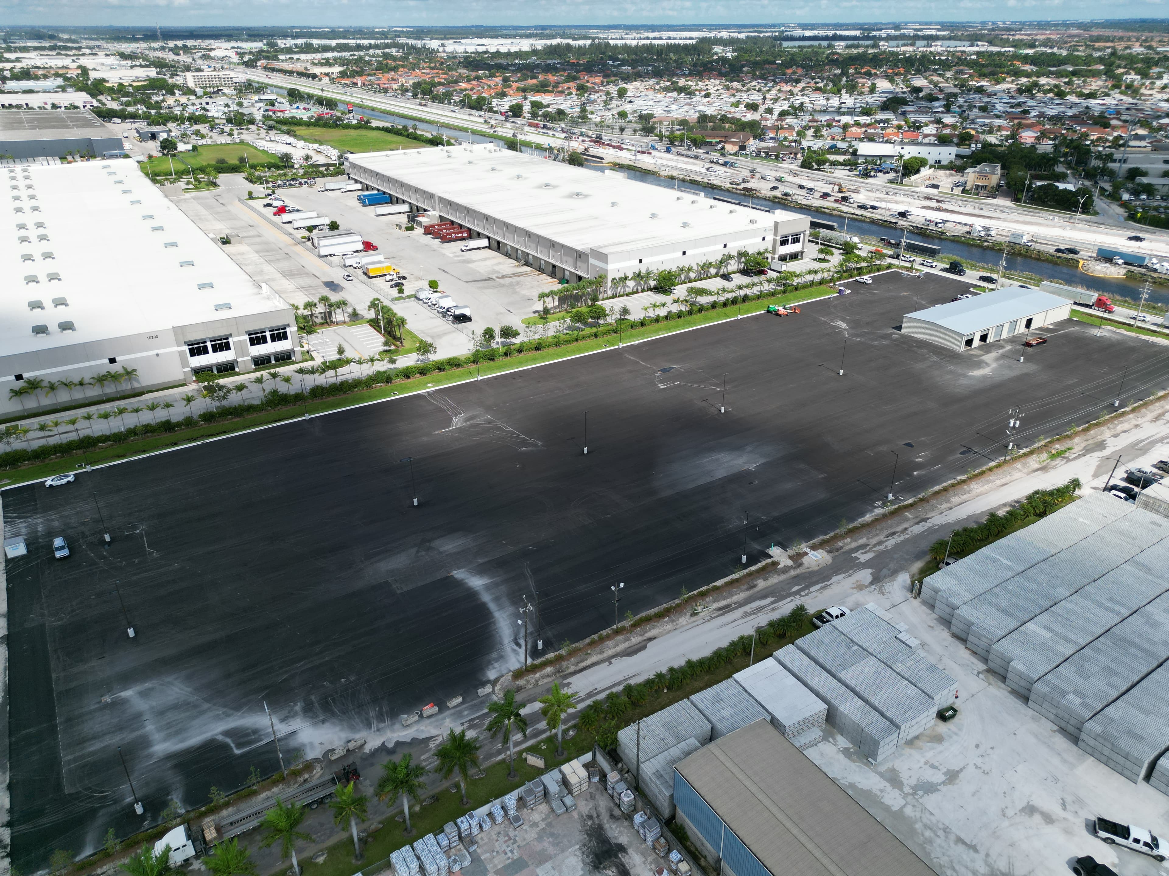 Aerial parcel and neighborhood context view